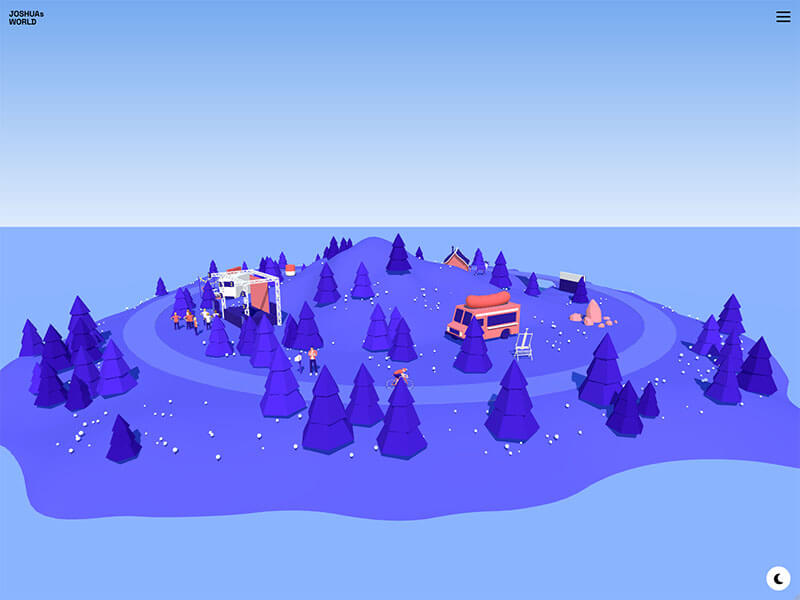 Screenshot der Three.js-Webseite von Joshua von Hofen.